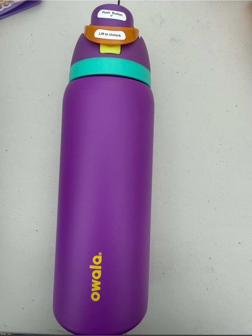 Owala Stainless Steel Bottle in Purple with Teal Accent